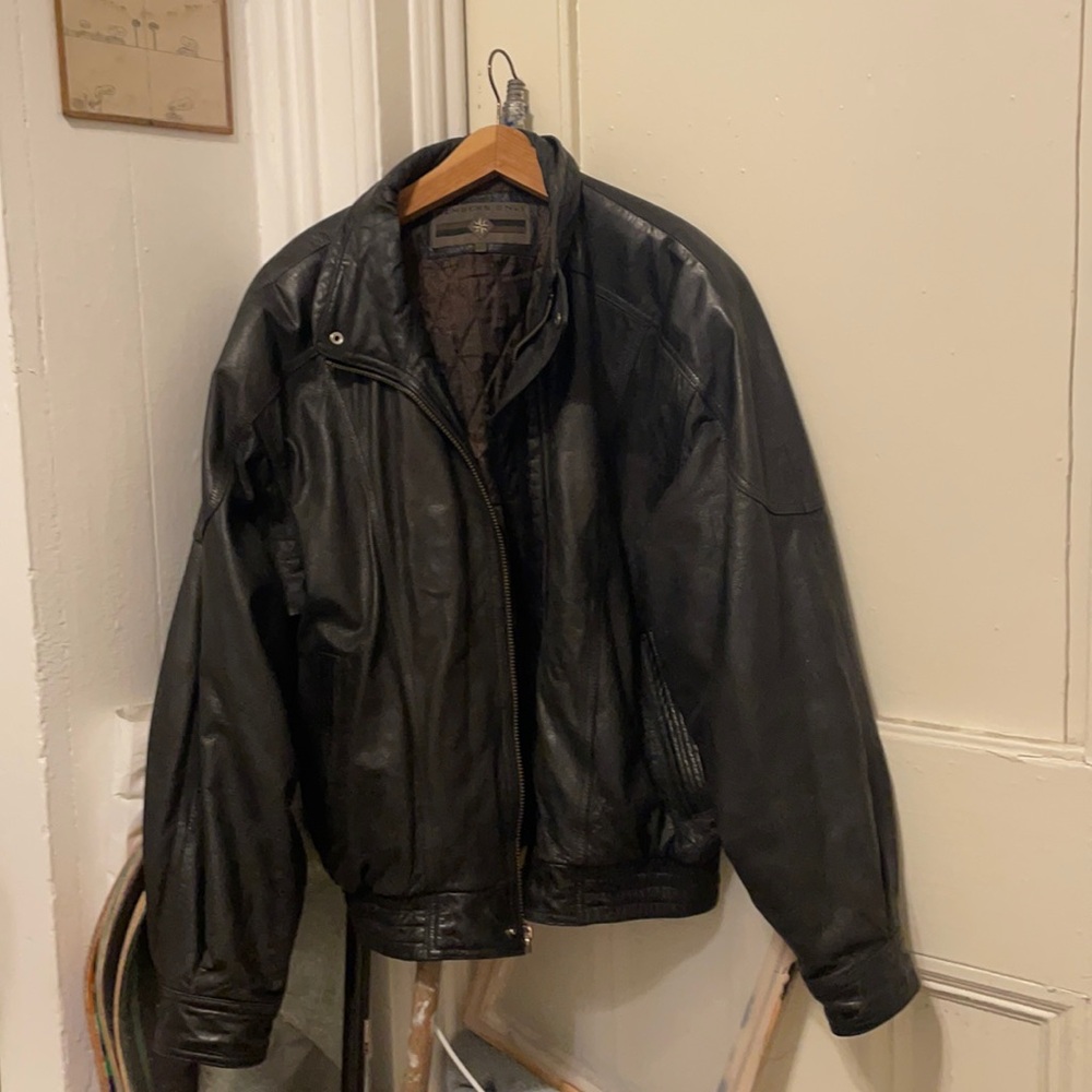 Vintage Leather Bomber Jacket